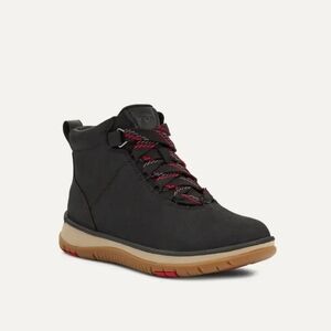 UGG Lakesider Ankle Sneaker Boots Size 9.5 Black and Red Leather